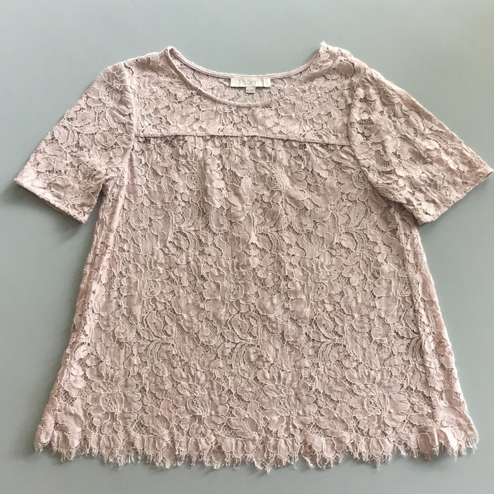 LOFT Rose color lace top